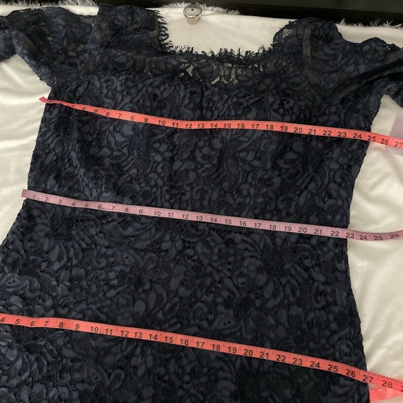 NWT JS Collections [ PLUS‎ 22W ] Bateau Neck Lace Gown In Mineral Blue - Picture 3 of 12